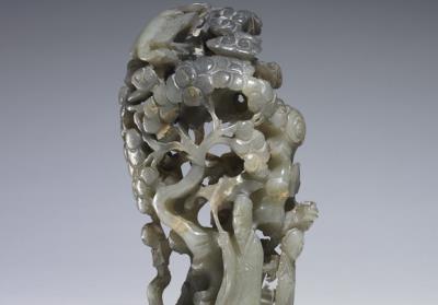 图片[2]-Jade carved with design of figures shaded by pine tree, Southern Song to Yuan dynasties, 1127-1368-China Archive